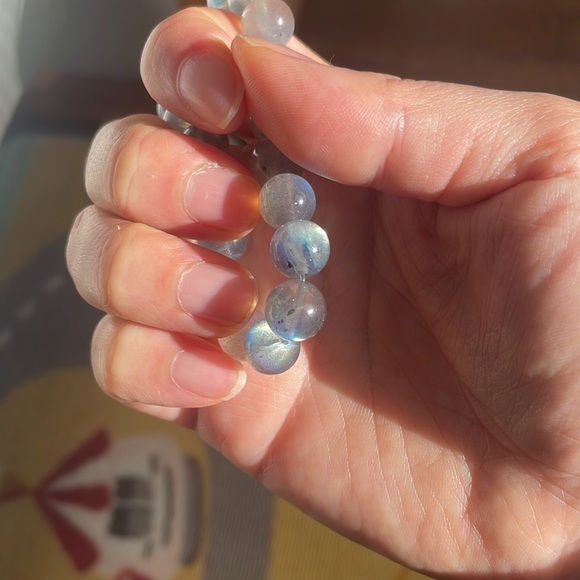 labradorite 10mm beads bracelet - Picture 3 of 8